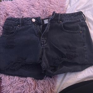 Women's Black Denim Shorts